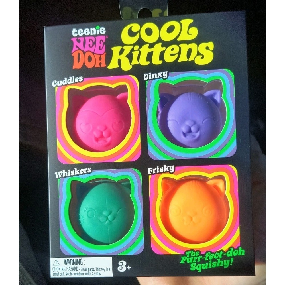 Teenie NeeDoh Cool Kittens NIB Authentic Schylling Squishy Stress Relief Ball